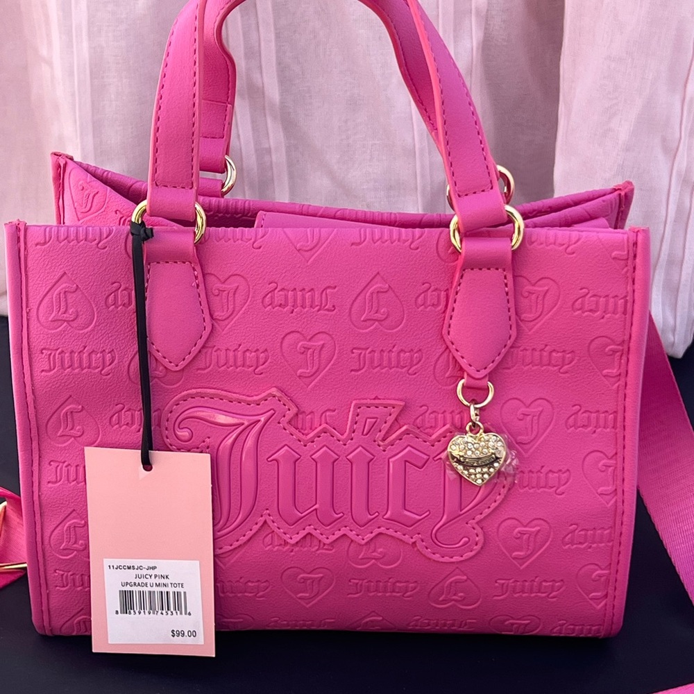 Juicy Couture Vibrant Pink Tote with Gold Charm